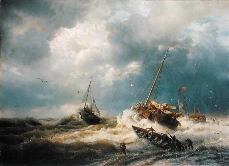 Andreas Achenbach Ships in a Storm on the Dutch Coast 1854